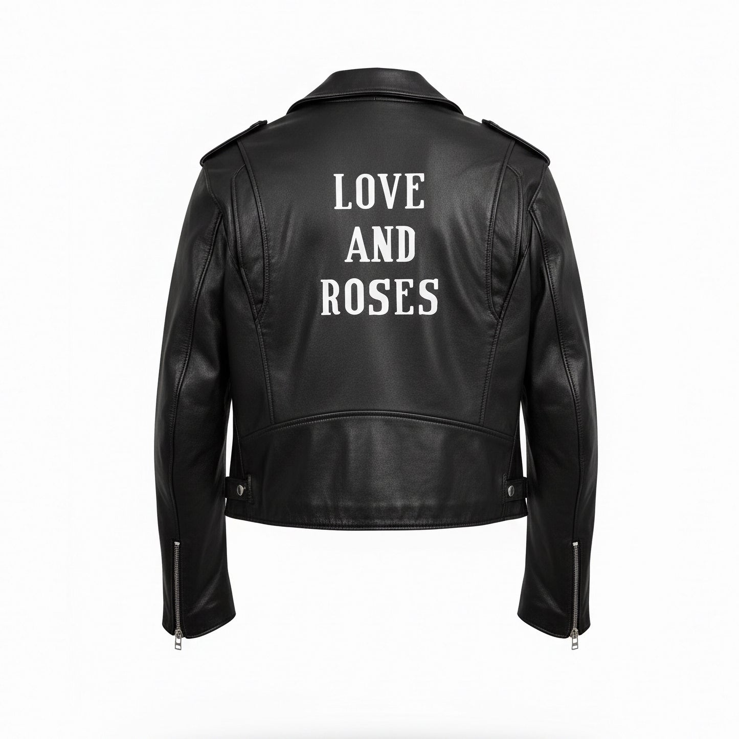 LOVE AND ROSES Leather Jacket — Black