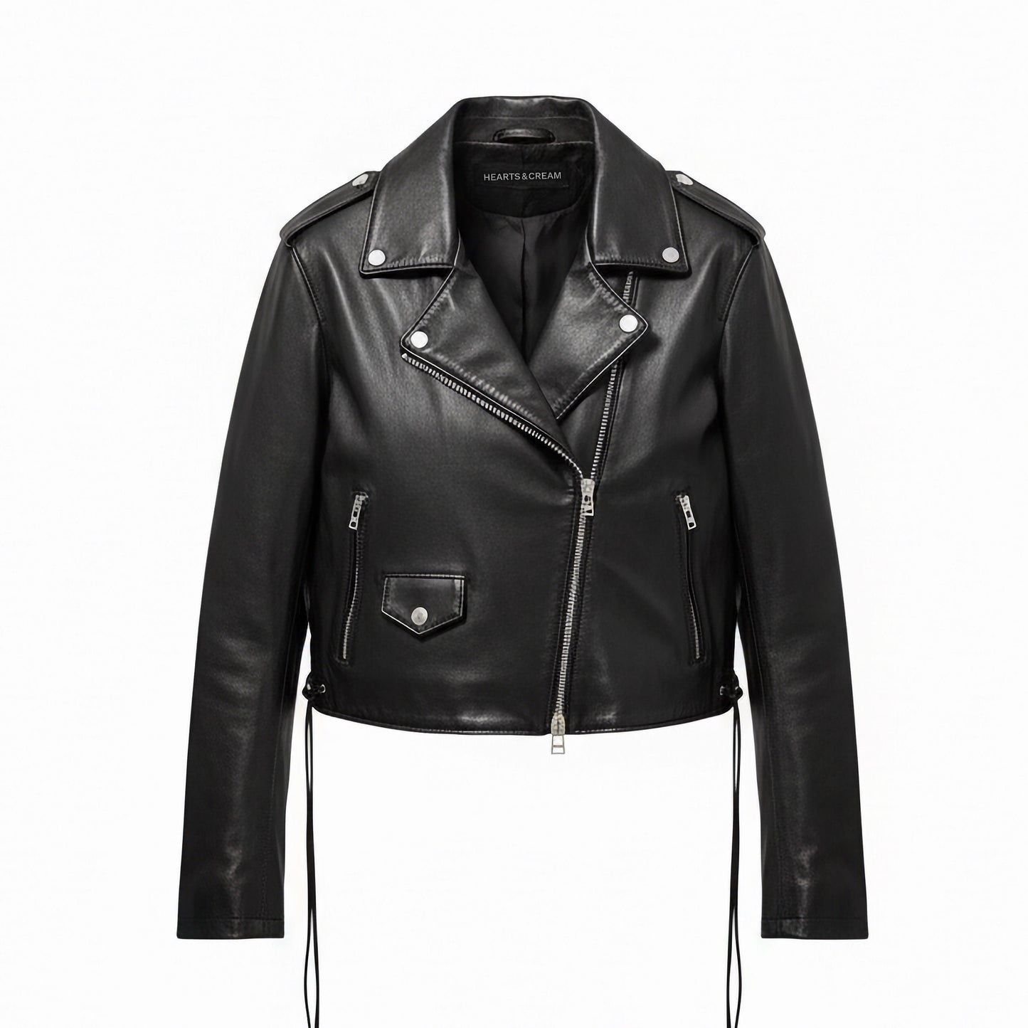 LOVE AND ROSES Leather Jacket — Black
