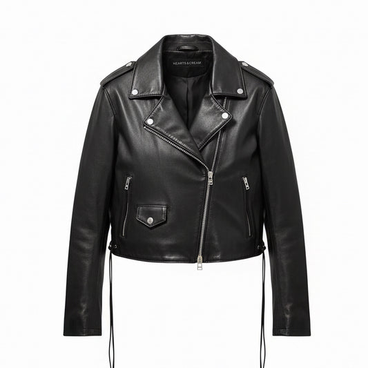 LOVE AND ROSES Leather Jacket — Black