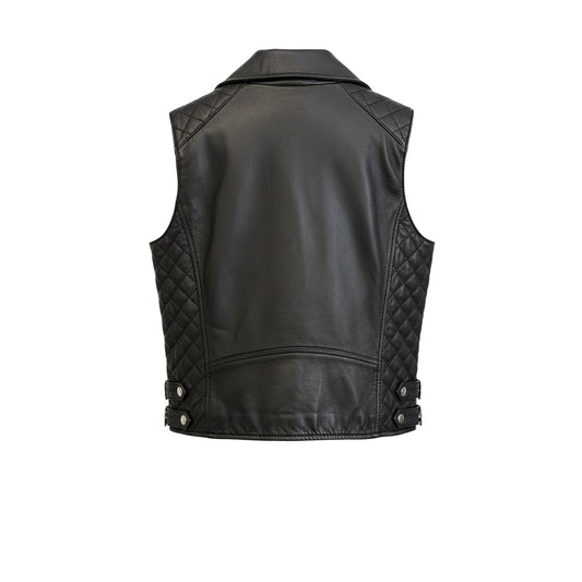 Leather Rider Vest — Noir